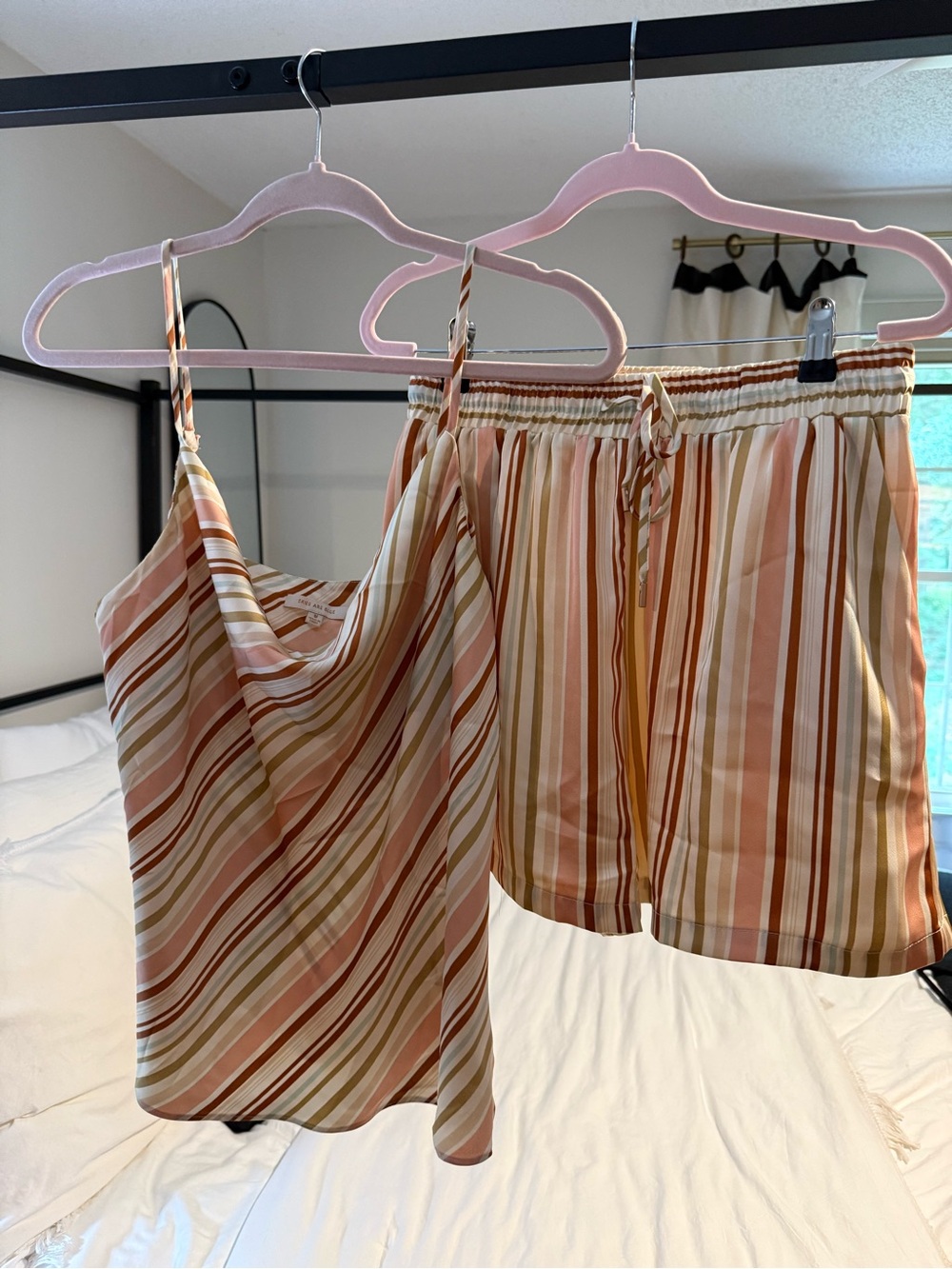 Skies Are Blue Striped Cami Shorts Set Top M Shorts S Resort Vacation